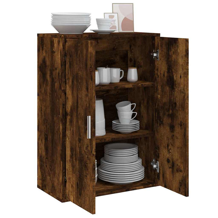 skænk 60x31x84 cm konstrueret træ røget egetræsfarve