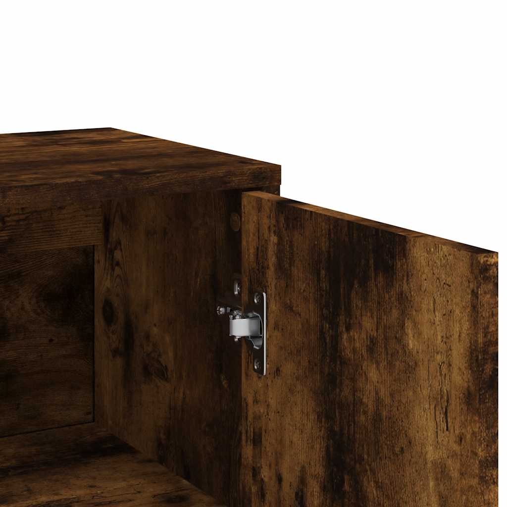 skænk 60x31x84 cm konstrueret træ røget egetræsfarve