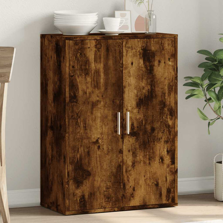 skænk 60x31x84 cm konstrueret træ røget egetræsfarve