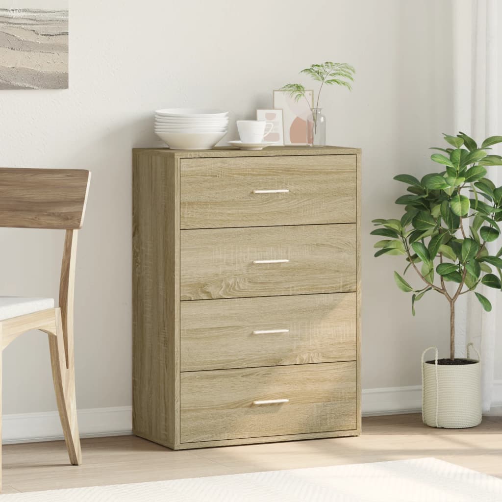 skab 60x31x84 cm konstrueret træ røget egetræsfarve