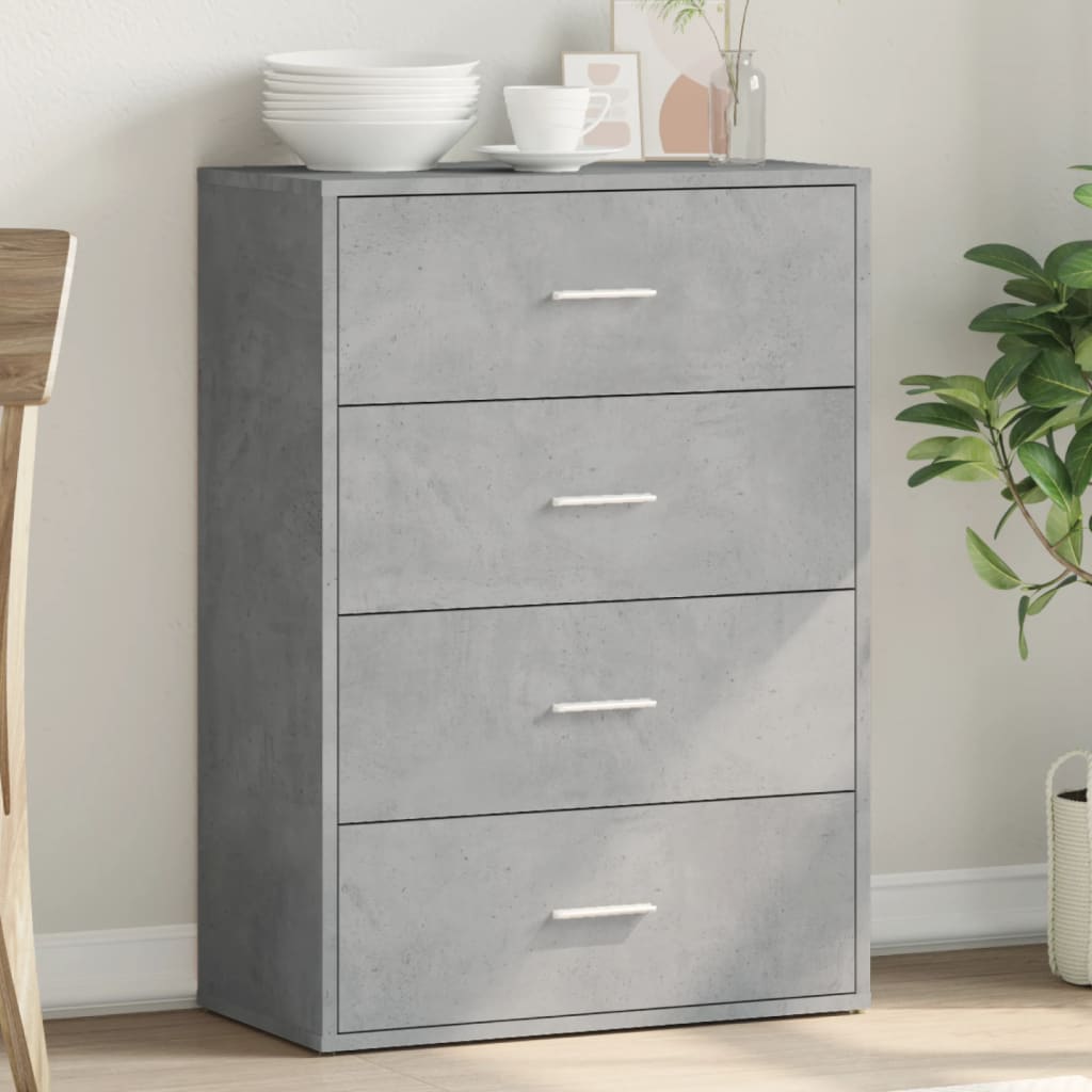 skænk 60x31x84 cm konstrueret træ betongrå