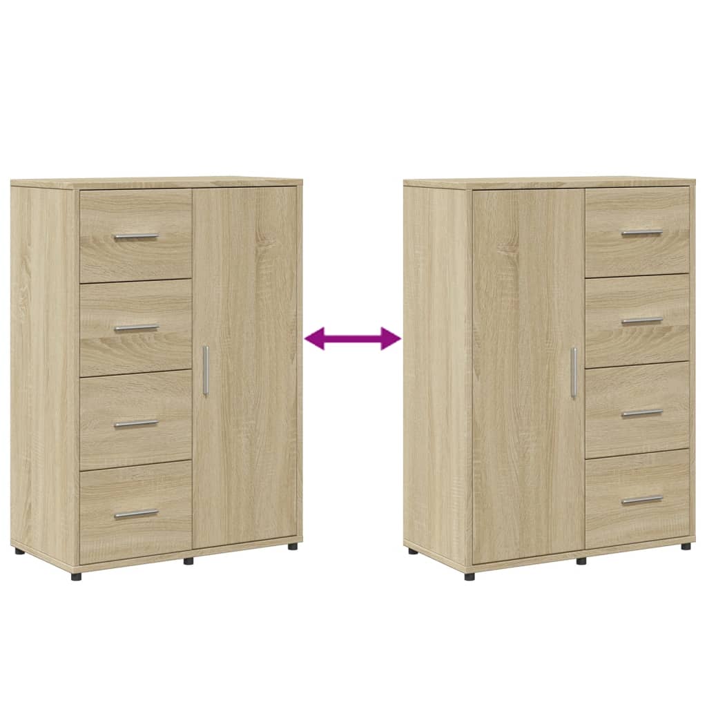 skab 60x31x84 cm konstrueret træ røget egetræsfarve