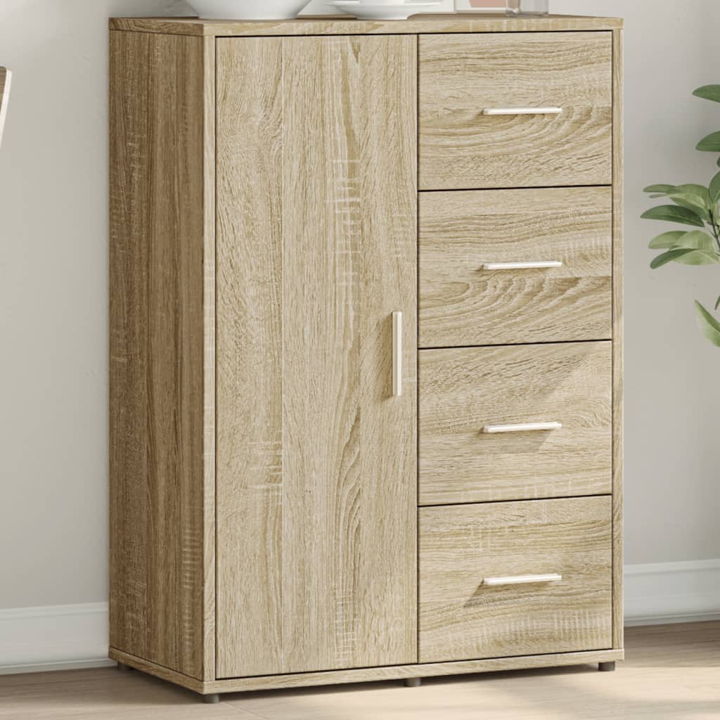 skab 60x31x84 cm konstrueret træ røget egetræsfarve