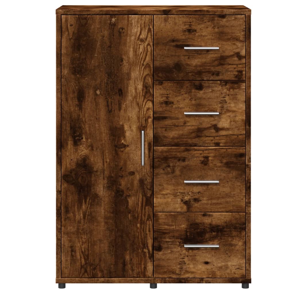 skænk 60x31x84 cm konstrueret træ røget egetræsfarve