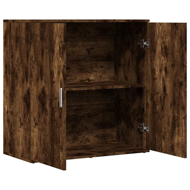 skænk 79x38x80 cm konstrueret træ røget egetræsfarve