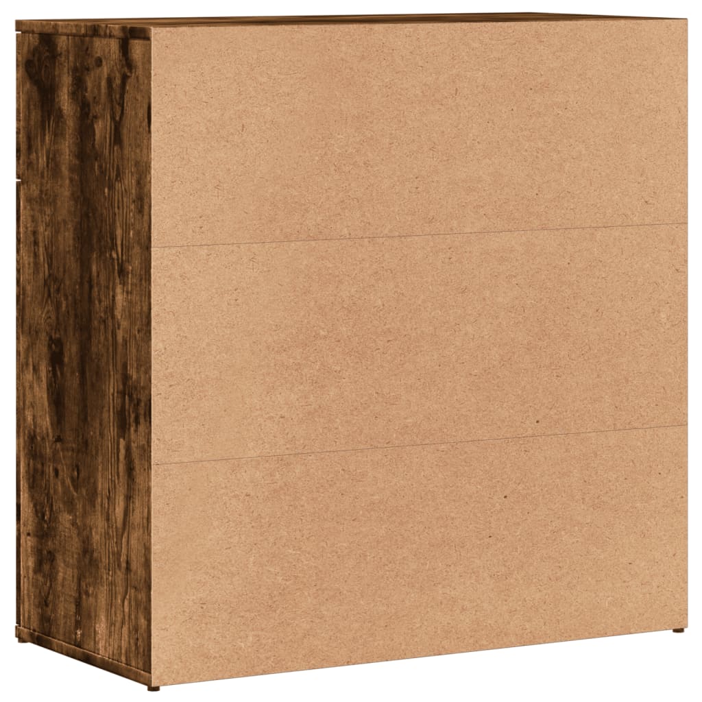 skænk 79x38x80 cm konstrueret træ røget egetræsfarve