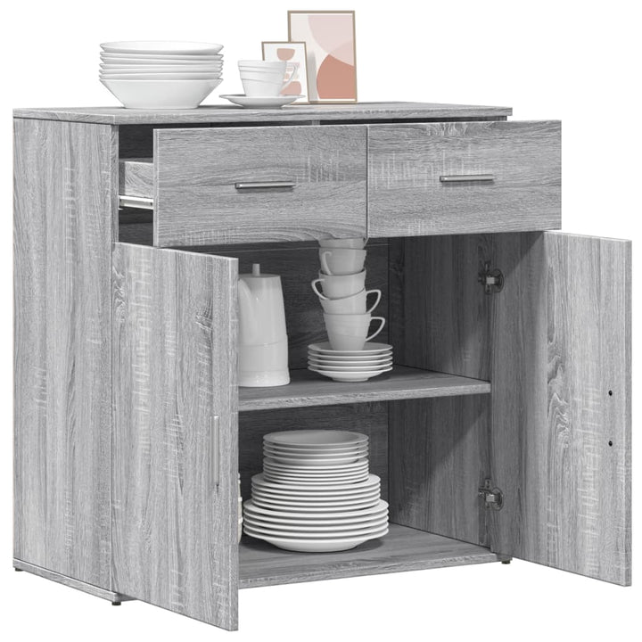 skab 79x38x80 cm konstrueret træ grå sonoma-eg