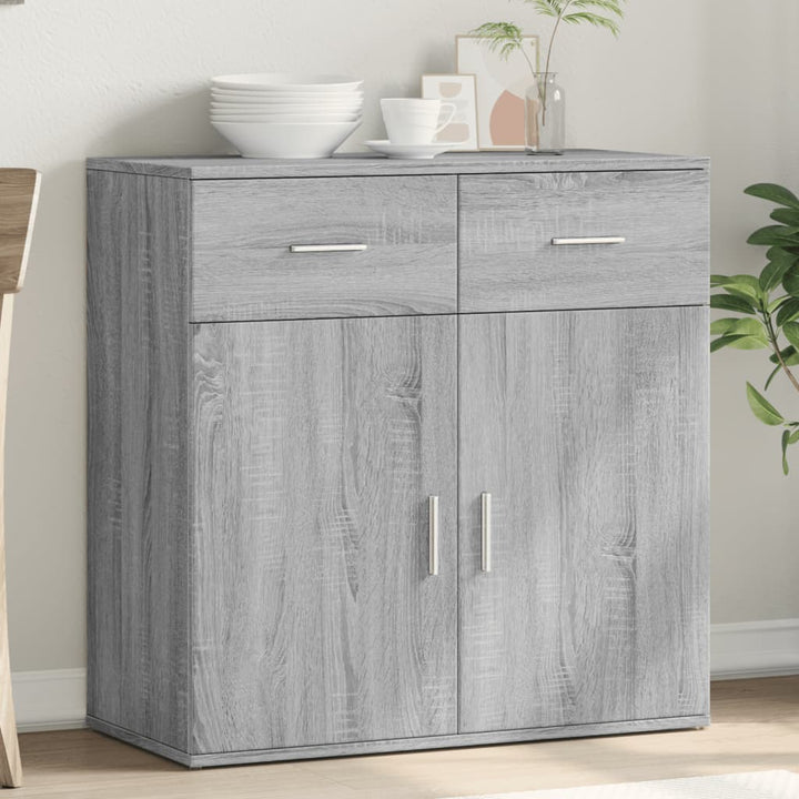 skab 79x38x80 cm konstrueret træ grå sonoma-eg