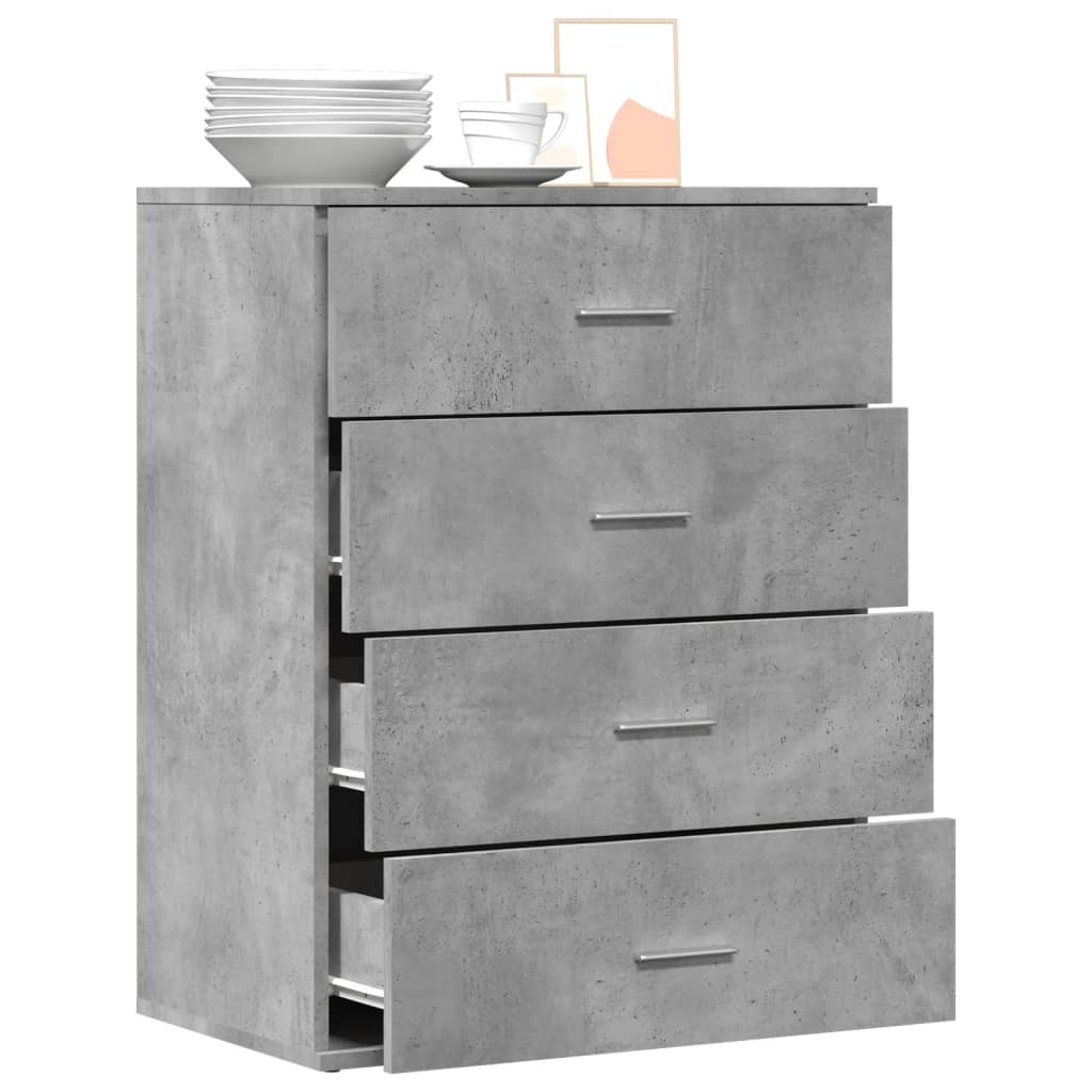 skænk 60x39x80 cm konstrueret træ betongrå