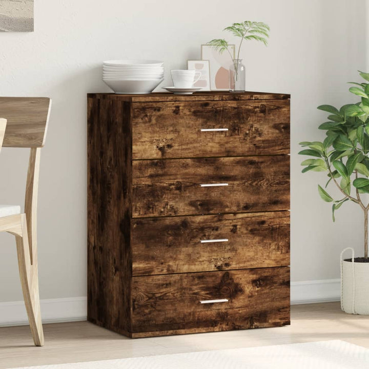 skænk 60x39x80 cm konstrueret træ røget egetræsfarve
