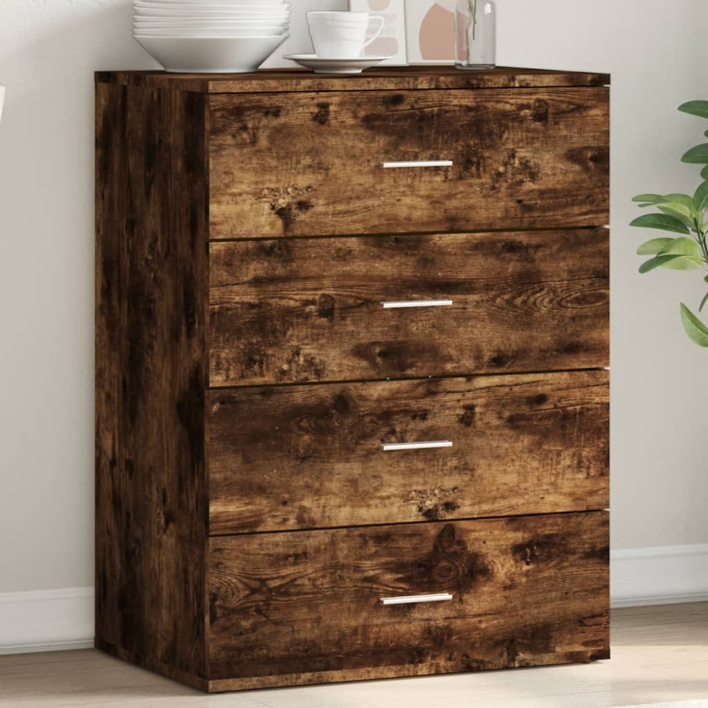 skænk 60x39x80 cm konstrueret træ røget egetræsfarve