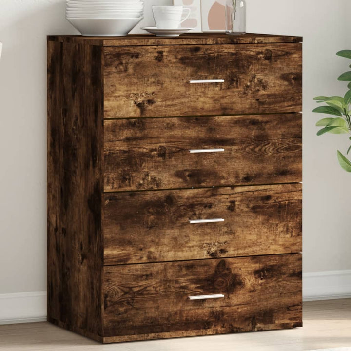 skænk 60x39x80 cm konstrueret træ røget egetræsfarve