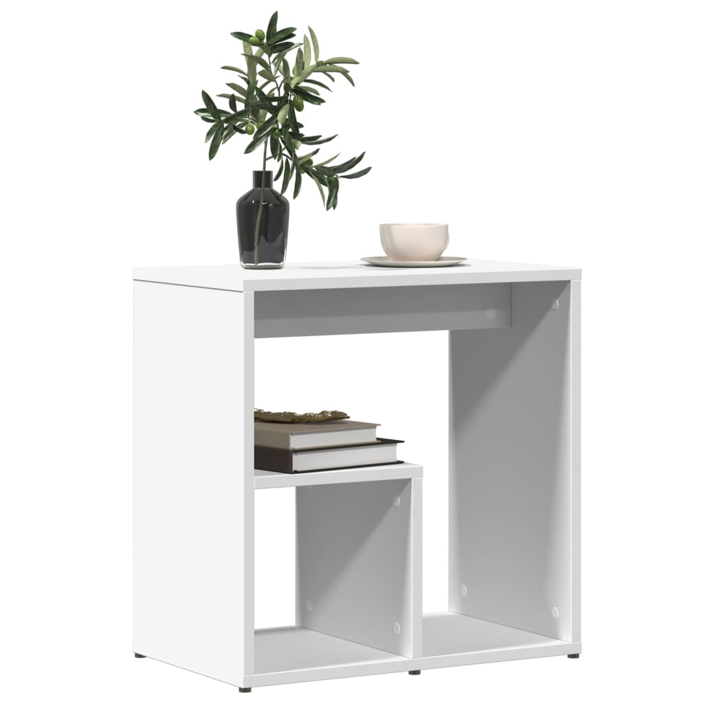 sidebord 50x30x50 cm konstrueret træ hvid