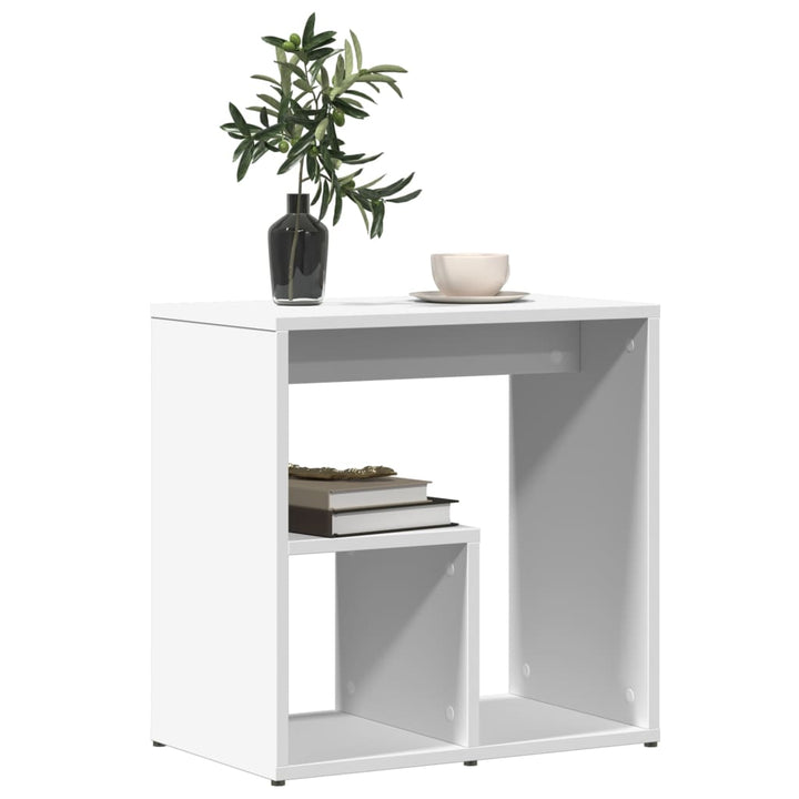 sidebord 50x30x50 cm konstrueret træ hvid