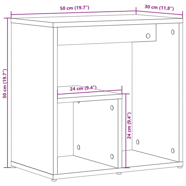 sideborde 2 stk. 50x30x50 cm konstrueret træ hvid