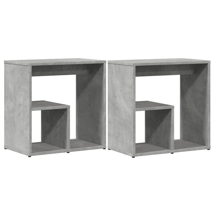 sideborde 2 stk. 50x30x50 cm konstrueret træ betongrå