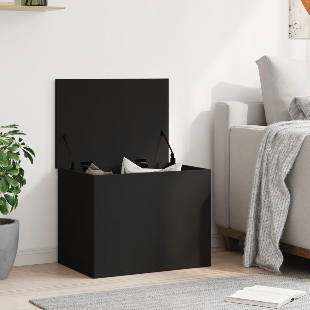 opbevaringsboks 60x42x46 cm konstrueret træ sort