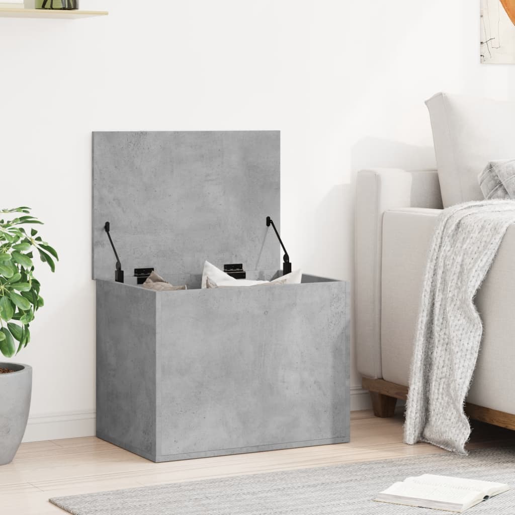 opbevaringsboks 60x42x46 cm konstrueret træ betongrå