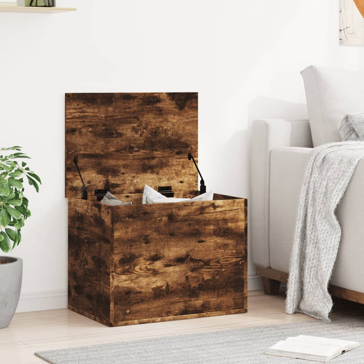opbevaringsboks 60x42x46 cm konstrueret træ røget egetræsfarve