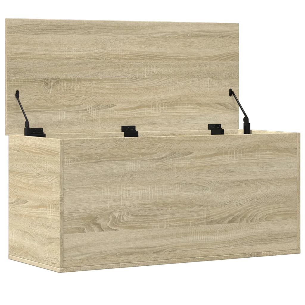 opbevaringsboks 100x42x46 cm konstrueret træ sonoma-eg