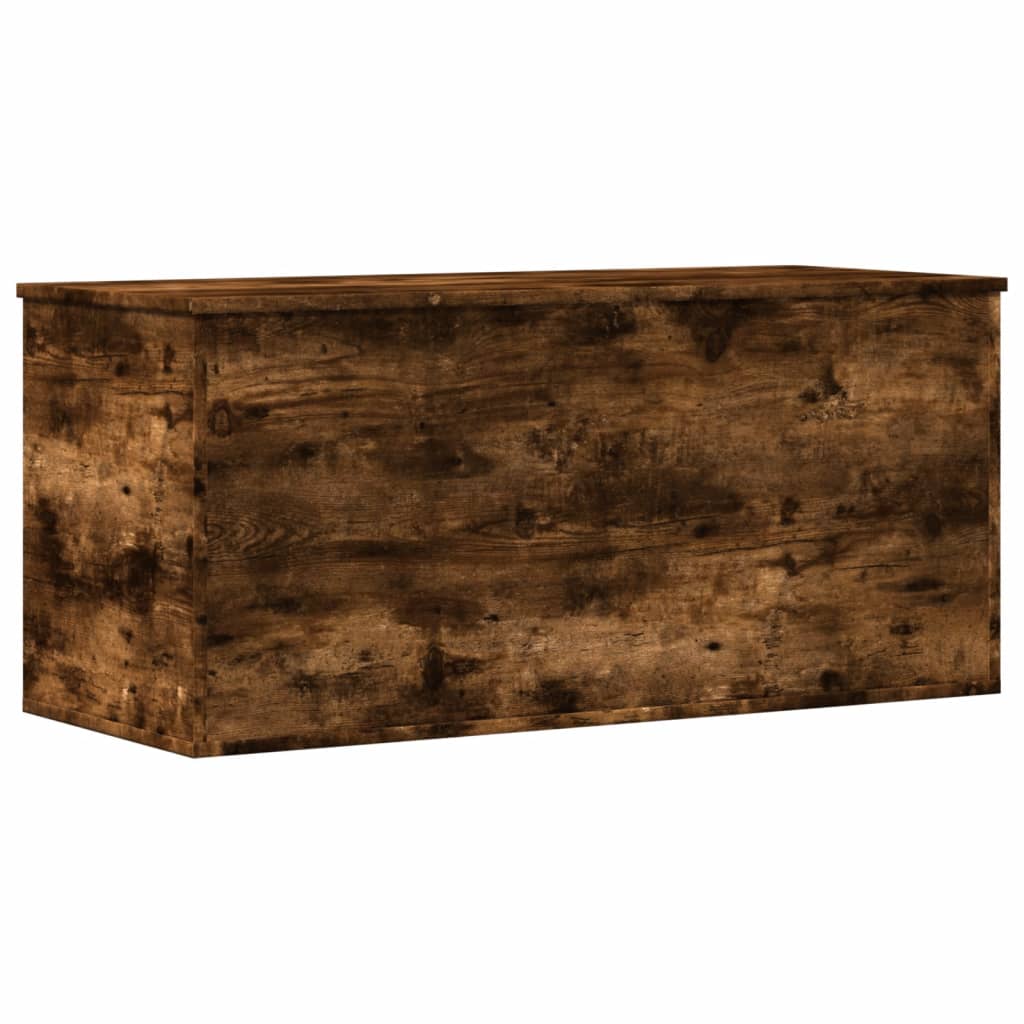 opbevaringsboks 100x42x46 cm konstrueret træ røget egetræsfarve
