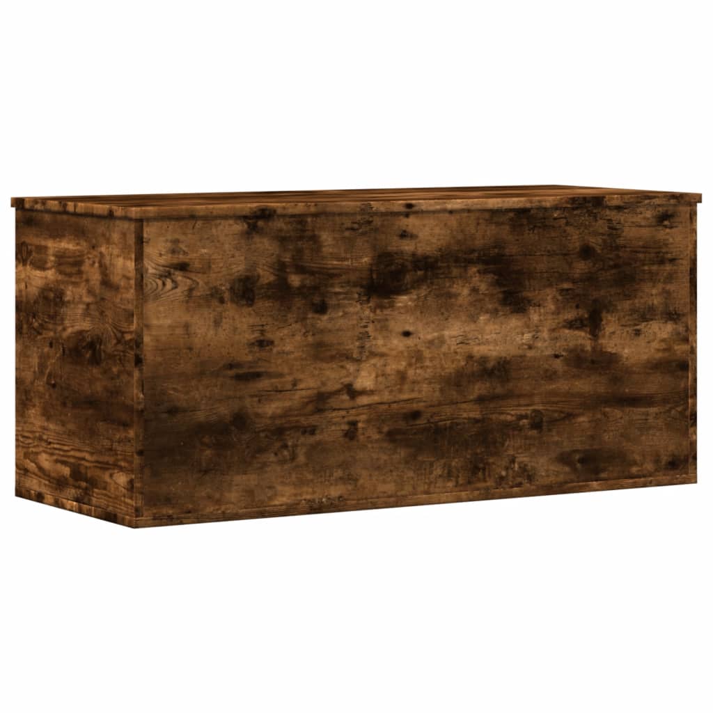 opbevaringsboks 100x42x46 cm konstrueret træ røget egetræsfarve