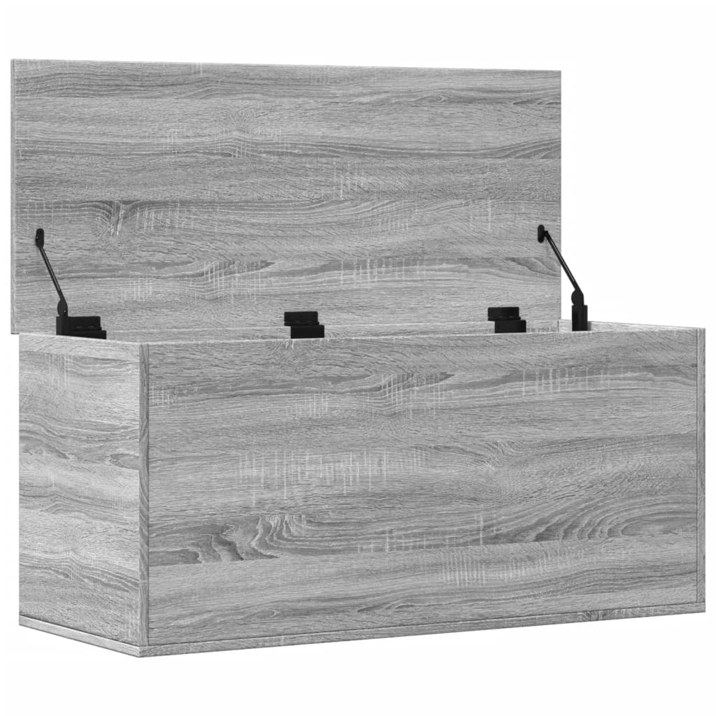opbevaringsboks 100x42x46 cm konstrueret træ grå sonoma-eg
