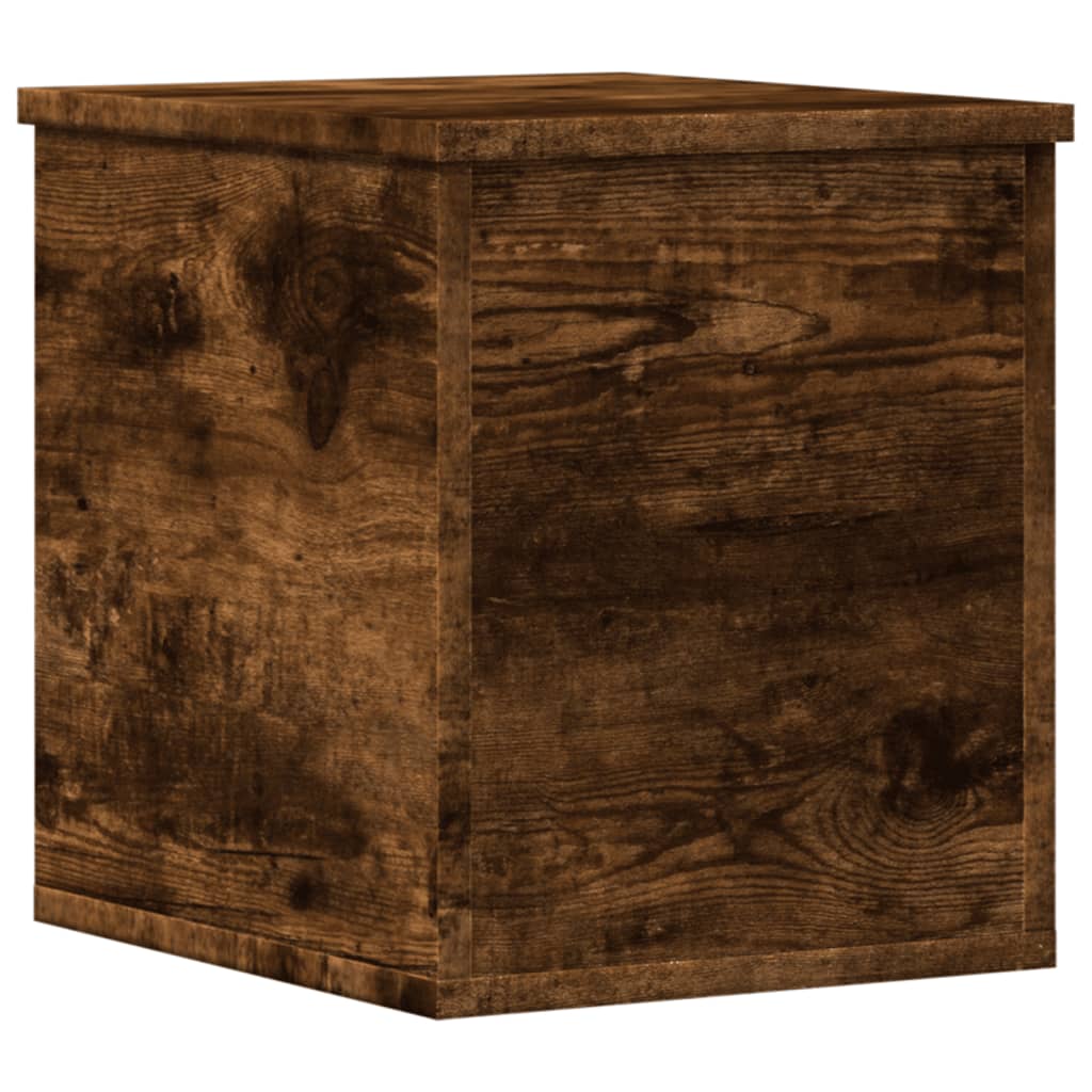 opbevaringsboks 30x35x35 cm konstrueret træ røget egetræsfarve
