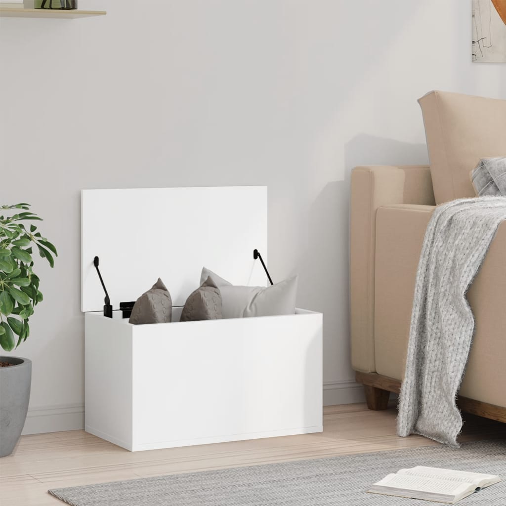 opbevaringsboks 60x35x35 cm konstrueret træ hvid