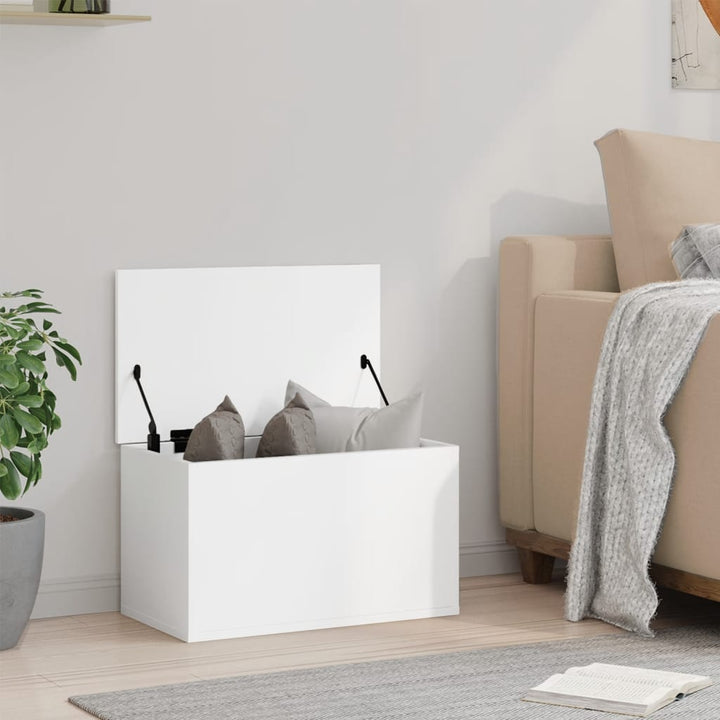 opbevaringsboks 60x35x35 cm konstrueret træ hvid