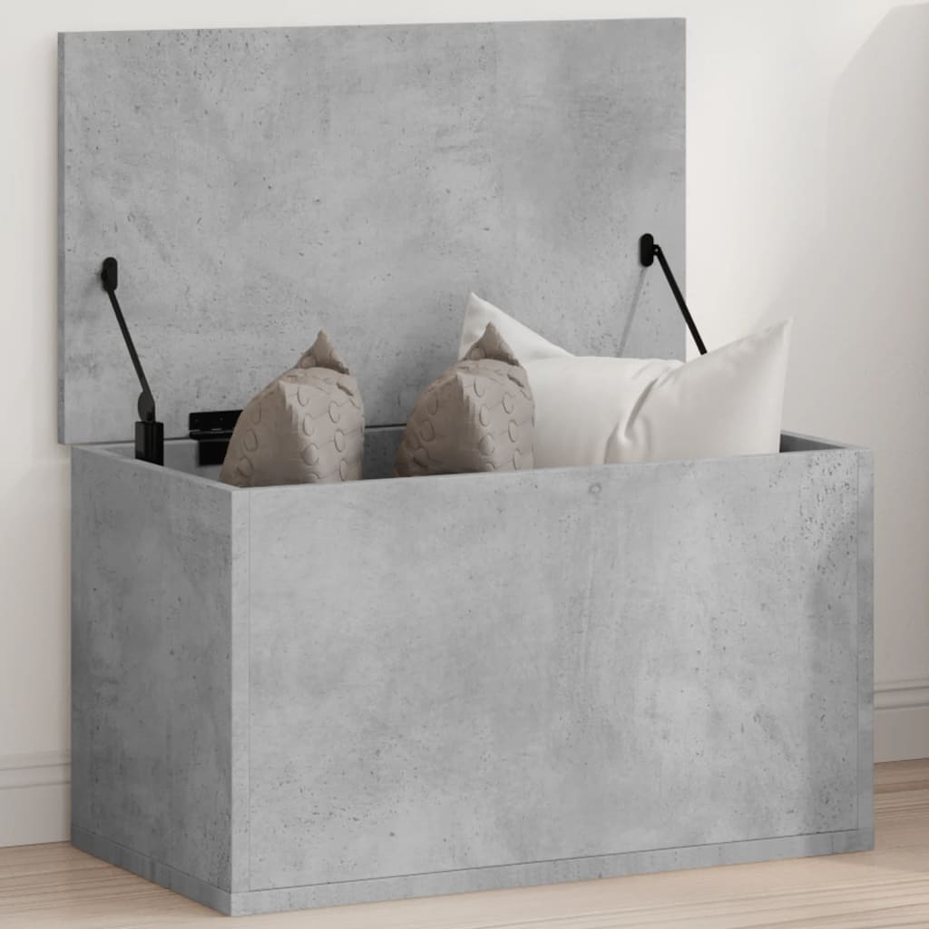 opbevaringsboks 60x35x35 cm konstrueret træ betongrå