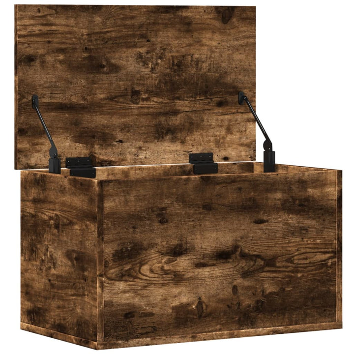 opbevaringsboks 60x35x35 cm konstrueret træ røget egetræsfarve