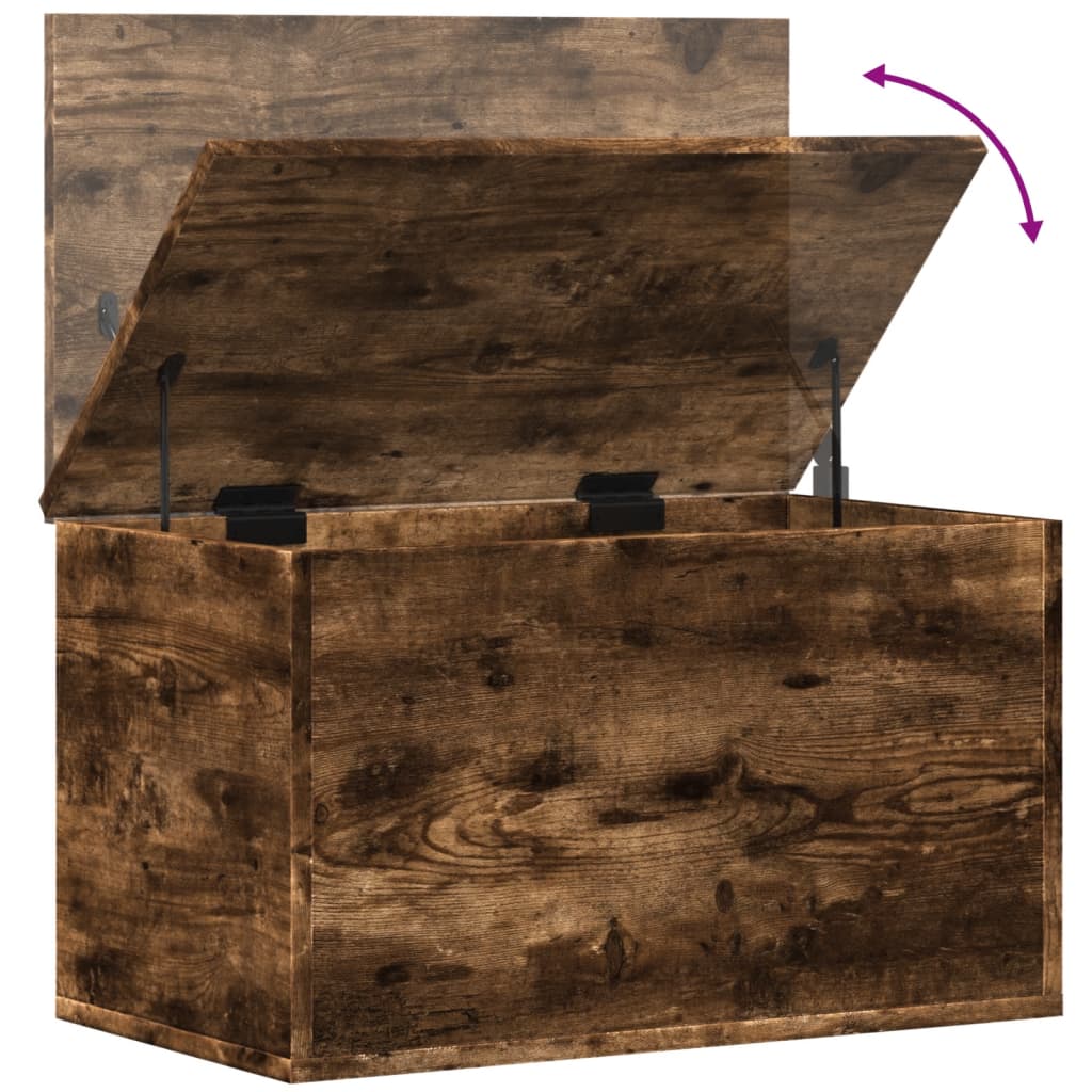 opbevaringsboks 60x35x35 cm konstrueret træ røget egetræsfarve