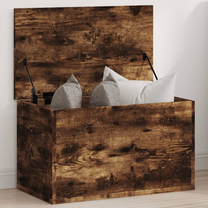 opbevaringsboks 60x35x35 cm konstrueret træ røget egetræsfarve