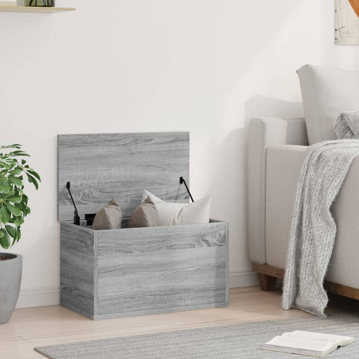 opbevaringsboks 60x35x35 cm konstrueret træ grå sonoma-eg