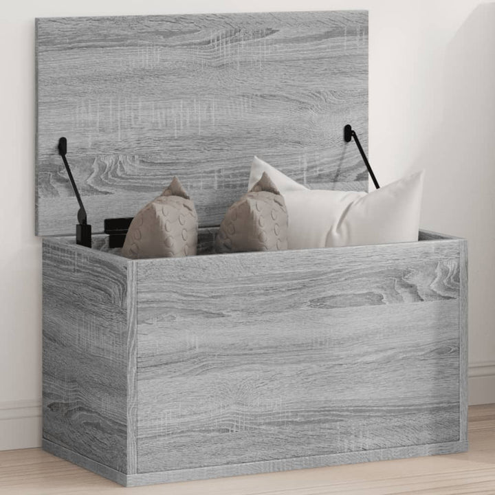 opbevaringsboks 60x35x35 cm konstrueret træ grå sonoma-eg