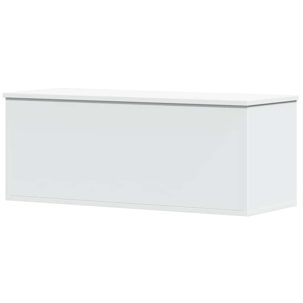 opbevaringsboks 90x35x35 cm konstrueret træ hvid