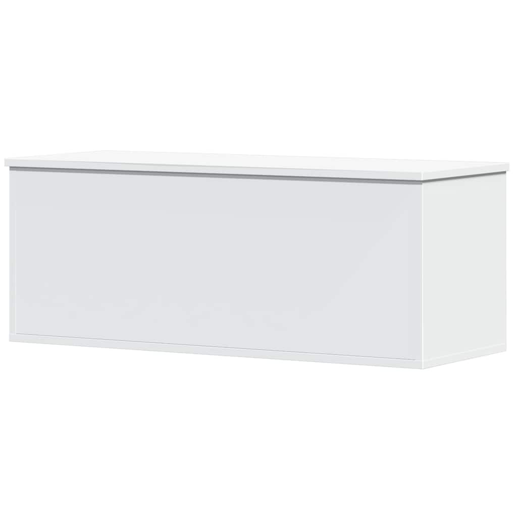 opbevaringsboks 90x35x35 cm konstrueret træ hvid