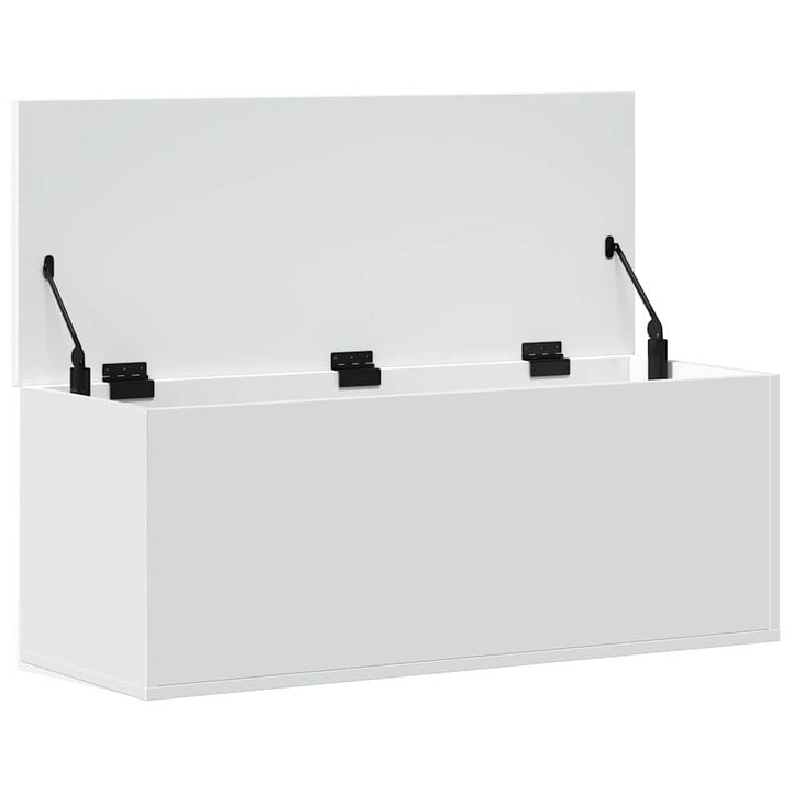 opbevaringsboks 90x35x35 cm konstrueret træ hvid