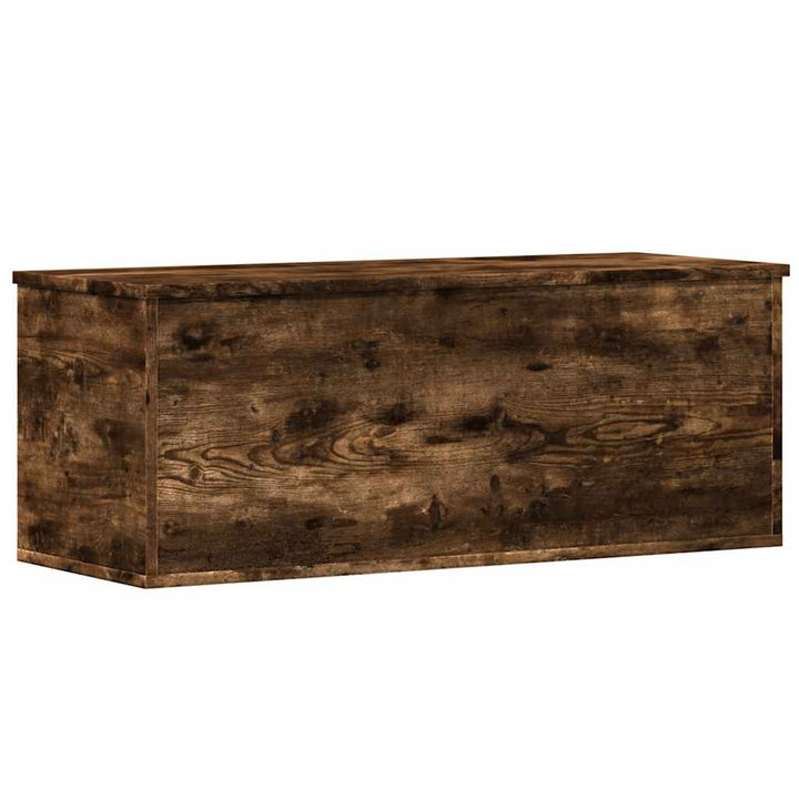 opbevaringsboks 90x35x35 cm konstrueret træ røget egetræsfarve