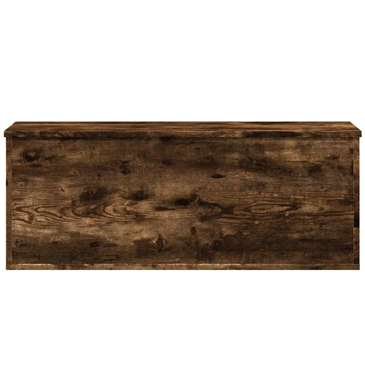 opbevaringsboks 90x35x35 cm konstrueret træ røget egetræsfarve
