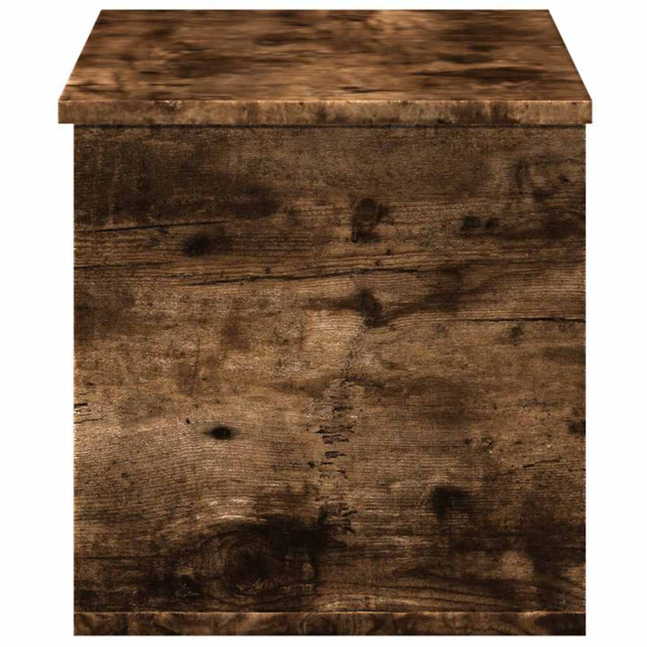 opbevaringsboks 90x35x35 cm konstrueret træ røget egetræsfarve