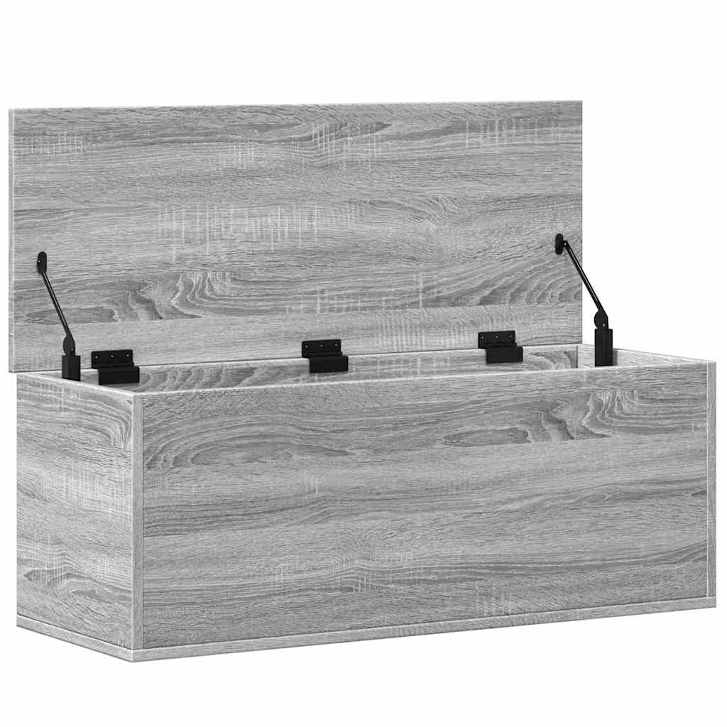 opbevaringsboks 90x35x35 cm konstrueret træ grå sonoma-eg