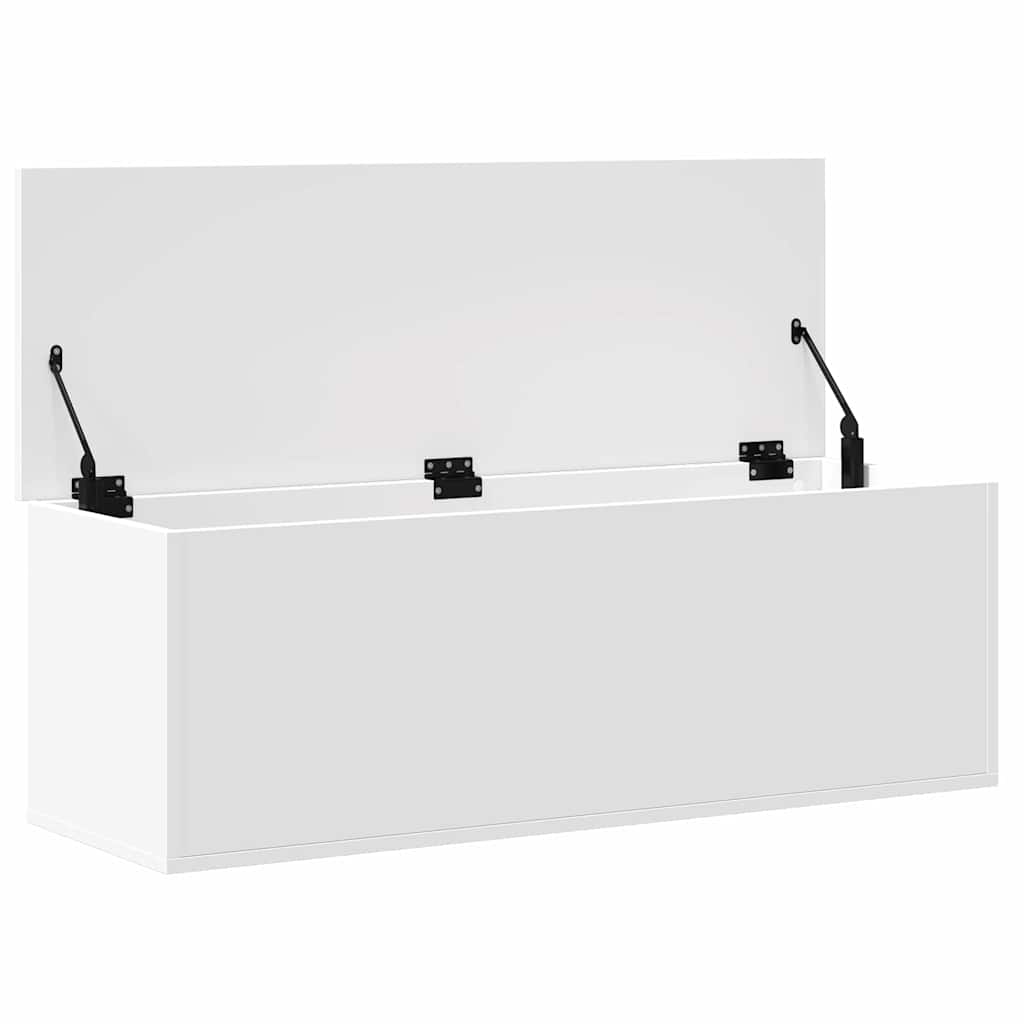 opbevaringsboks 102x35x35 cm konstrueret træ hvid