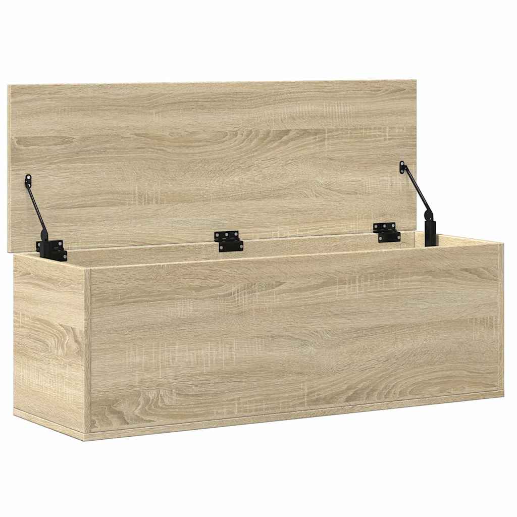 opbevaringsboks 102x35x35 cm konstrueret træ sonoma-eg