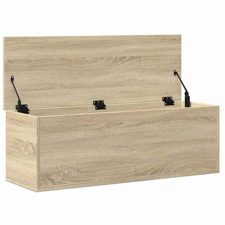 opbevaringsboks 102x35x35 cm konstrueret træ sonoma-eg