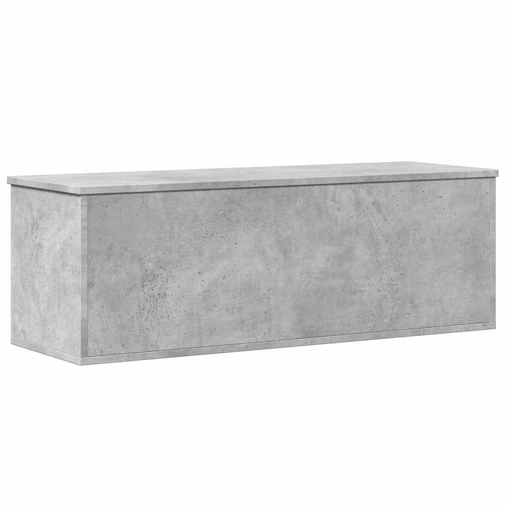 opbevaringsboks 102x35x35 cm konstrueret træ betongrå