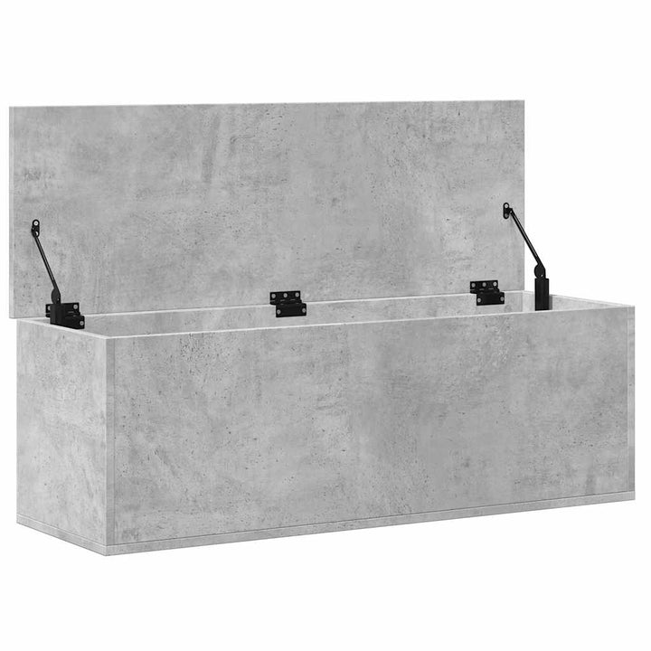 opbevaringsboks 102x35x35 cm konstrueret træ betongrå