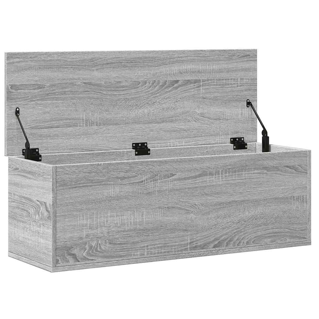 opbevaringsboks 102x35x35 cm konstrueret træ grå sonoma-eg