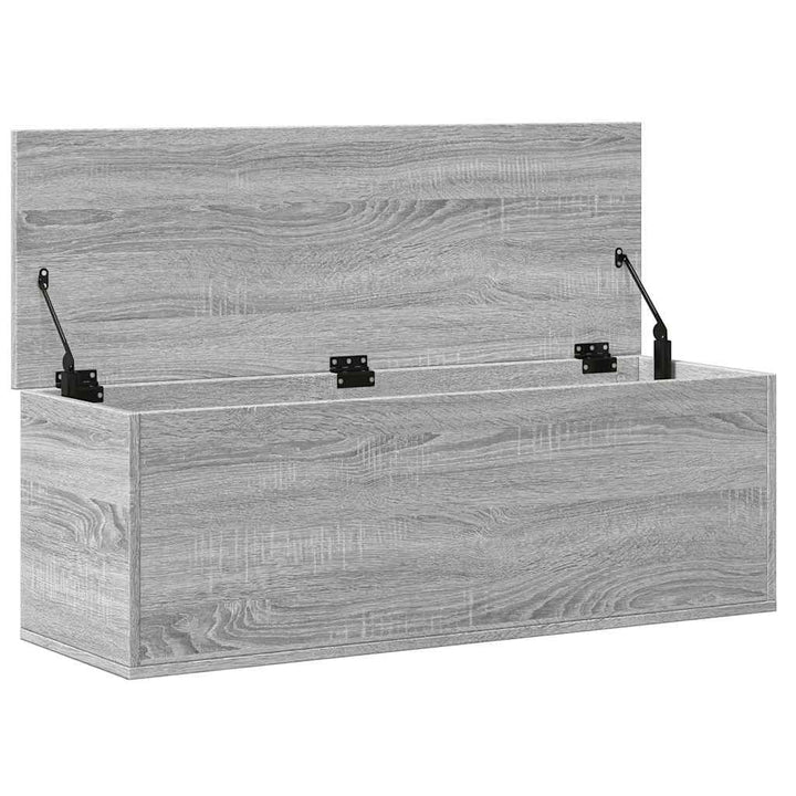 opbevaringsboks 102x35x35 cm konstrueret træ grå sonoma-eg